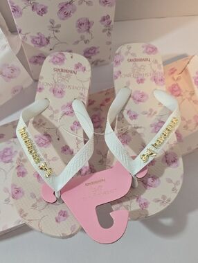 LoveShackFancy x Havaianas Floral Sandals- Pink Rose With Box